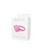 Розовое эрекционное виброкольцо с сердечком HEART BEAT COCKRING SILICONE