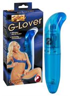 Синий вибратор для массажа G-spot - 12,5 см.