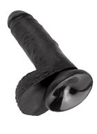 Чёрный фаллоимитатор с мошонкой 7" Cock with Balls (19,4 см)
