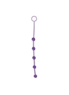 Фиолетовая анальная цепочка с 5 шариками JAMMY JELLY ANAL 5 BEADS VIOLET - 38 см.