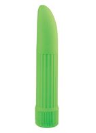 Классический зелёный вибратор BASICX MULTISPEED VIBRATOR GREEN 5INCH - 13 см.
