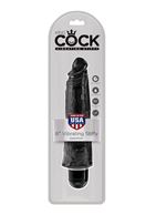 Чёрный вибратор-реалистик 8 Vibrating Stiffy - 24,8 см.