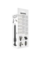 Черный вибратор Basecock Realistic Vibrator на мощной присоске (18,5 см)