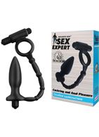 Эрекционное кольцо с вибрацией и анальный стимулятором Cockring and Anal Pleasure