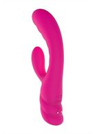 Розовый вибратор с клиторальным стимулятором Nalone PureX2 (20,7 см)