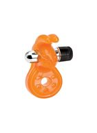 Оранжевое эрекционное кольцо с вибрацией и стимулятором клитора Sex Please! Wiggily Vibrating Cock Ring