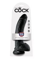 Чёрный фаллоимитатор 9" Cock with Balls (22,9 см)