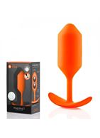 Оранжевая анальная пробка для ношения B-vibe Snug Plug 3 (12,7 см)
