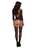 Комбинезон с цветочным узором Floral Lace Leg Avenue