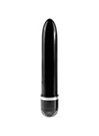 Чёрный вибратор-реалистик 6 Vibrating Stiffy - 17,8 см.