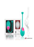 Зеленое виброяйцо с белым пультом-часами Wearwatch Egg Wireless Watchme