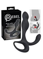Черный силиконовый стимулятор простаты Plug with Perineum Stimulator
