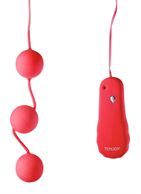 Красные вагинальные шарики с вибрацией POWER BALLS 