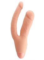 Телесный двойной вибратор INDULGENCE Rechargeable Insatiable Desire (21 см)