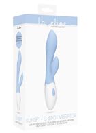 Голубой G-spot вибратор Sunset со стимулятором клитора (20 см)