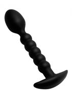 Черный ребристый стимулятор простаты Sojourn Slim Ribbed Prostate Stimulator - 12,1 см.