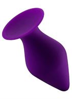 Фиолетовая большая анальная пробка Butt Plug with Suction Cup Large