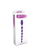 Фиолетовая анальная цепочка ANAL DILDO OVAL LUST - 27,5 см.
