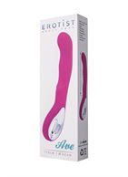 Розовый вибратор Erotist Ave с загнутым кончиком - 20 см.