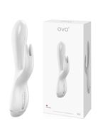 Вибратор белый OVO K3 Rabbit (21 см)