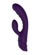 Фиолетовый вибратор Nalone Pure X2 с клиторальным стимулятором (20,7 см)