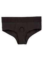 Черные трусы для страпона BACKLESS BRIEF HARNESS 2XL/3XL