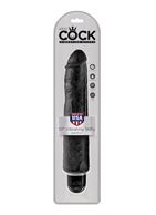 Чёрный вибратор-реалистик 10 Vibrating Stiffy - 30,5 см.