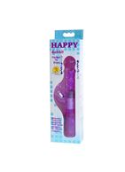 Фиолетовый хай-тек вибратор Happy Bunny - 22,5 см.