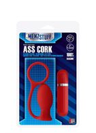 Красная вибровтулка MENZSTUFF ASS CORK SMALL (7,5 см)