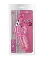Розовый вибростимулятор Crystal Naughty Rabbit (20 см)