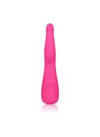 Розовый вибромассажер Impress™ Dual Kiss со стимуляцией клитора - 15 см.