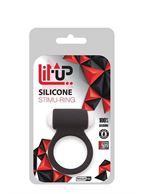 Чёрное эрекционное виброкольцо LIT-UP SILICONE STIMU RING 3 BLACK