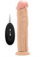 Телесный вибратор-реалистик Vibrating Realistic Cock 11 - 27,5 см.