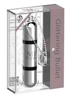 Серебристый мини вибратор на цепочке Glittering Bullet (9 см)
