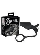 Эрекционное кольцо с анальной вибропробкой Rebel