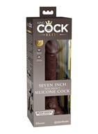 Коричневый фаллоимитатор King Cock Elite 7" Dual Density Silicone Cock (21 см)