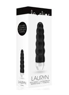 Чёрный фигурный вибратор Lauryn - 15 см.