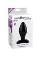 Черная анальная пробка Large Silicone Plug среднего размера (13 см)