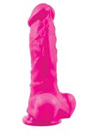 Розовый фаллоимитатор Pleasures Thick 5 Dildo - 18,3 см.