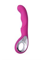 Розовый вибратор Erotist Ave с загнутым кончиком - 20 см.