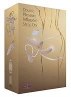 Женский страпон DOUBLE VIBRATING STRAP-ON с вагинальной пробкой - 17 см.
