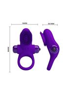 Фиолетовое эрекционное виброкольцо в клиторальной щеточкой Vibrant Penis Ring II