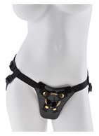 Чёрный с золотом женский страпон Designer Strap-On (18 см)