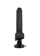 Черный вибратор Basecock Realistic Vibrator на мощной присоске (18,5 см)