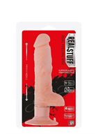 Телесный вибратор-реалистик на присоске REALSTUFF 7INCH VIBRATOR - 17,8 см.