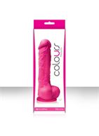 Розовый фаллоимитатор Pleasures Colours на присоске (17,8 см)