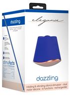 Синий клиторальный стимулятор Dazzling с вибрацией и ротацией - 6,7 см.