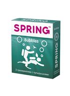 Презервативы SPRING BUBBLES с пупырышками (3 шт)