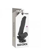 Черный вибратор Basecock Realistic Vibrator Remote Control на мощной присоске (21 см)
