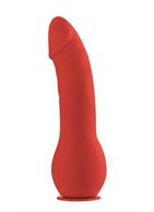 Красный страпон Deluxe Silicone Strap On 8 Inch - 20,5 см.